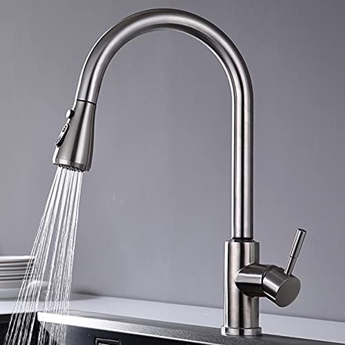 Mitigeur de cuisine noir extractible et robinet à capteur tactile pour évier