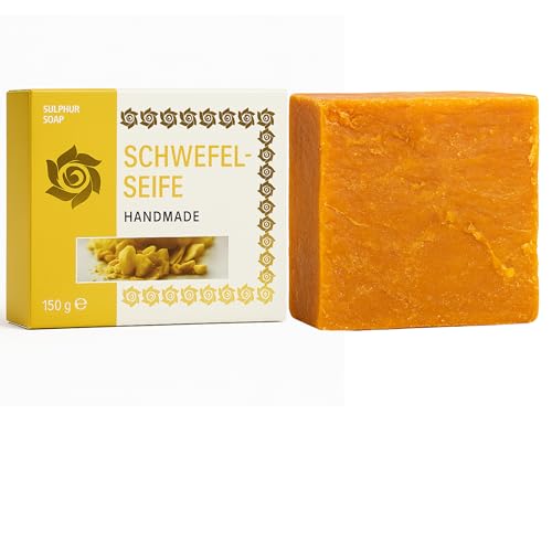 Jabón de azufre hecho a mano, 150 g, hecho a mano, sin plástico, cuidado natural para la piel y el cuerpo, jabón de manos, jabón facial y jabón corporal, para hombres y mujeres (jabón de azufre)