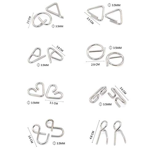 Buootooy Bamboo 3D Puzzle Metal Brain Teasers Puzzles Mind Game Toys Set For Teens And Adults Pack Of 12Pcs thumb #3