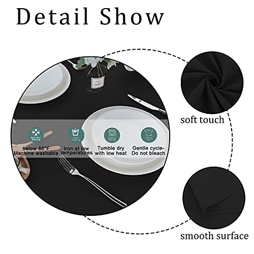 Fitable Rectangle 4 Feet Tablecloth 60X84 Inch Tablecloth Stain And Wrinkle Resistant Washable Polyester Table Cloth, Decorative Table Cover For Dining Table, Buffet Parties And Camping Black #TOP4