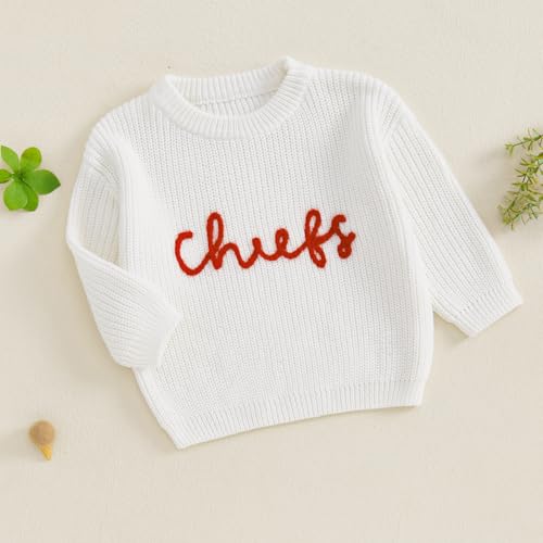 Toddler Kids Fall Winter Outfits Football Rugby Embroidered Sweater Oversized Long Sleeve Knitted Sweatshirt2