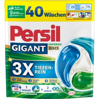PERSIL Gigant Universal DISCS 4er-Set – Vollwaschmittel mit 3x Tiefenrein-Formel – Für hygienisch reine Wäsche & langanhaltende Frische in der Maschine