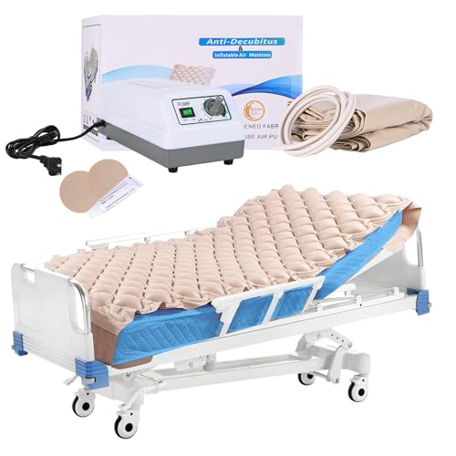 Listado de Camas y Colchones que Puedes Comprar On-line. 49 JUOPLD Colchón Antiescaras de Aire Alternante con Compresor Silencioso – Cama 90x200 cm, Dispositivo Médico para Pacientes Encamados, Prevención de Úlceras por Presión