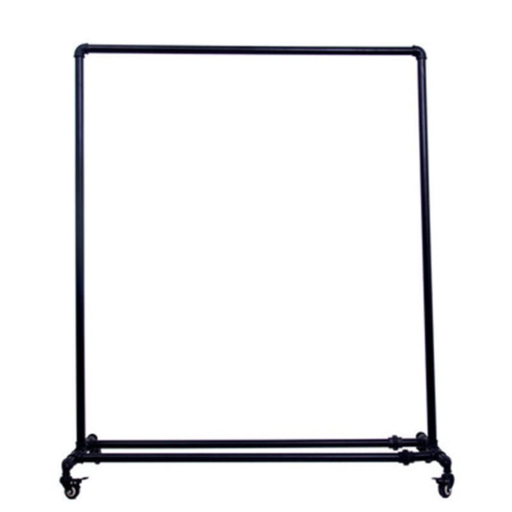 Présentoir à vêtements avec roulettes et cintre rétro pour magasin et chambre