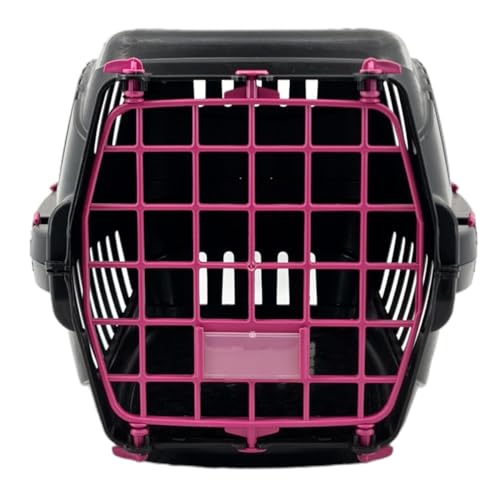 2x Caixa De Transporte Black Para Cães Gatos Coelhos Cahorro N2 Pet (RosaPreto)