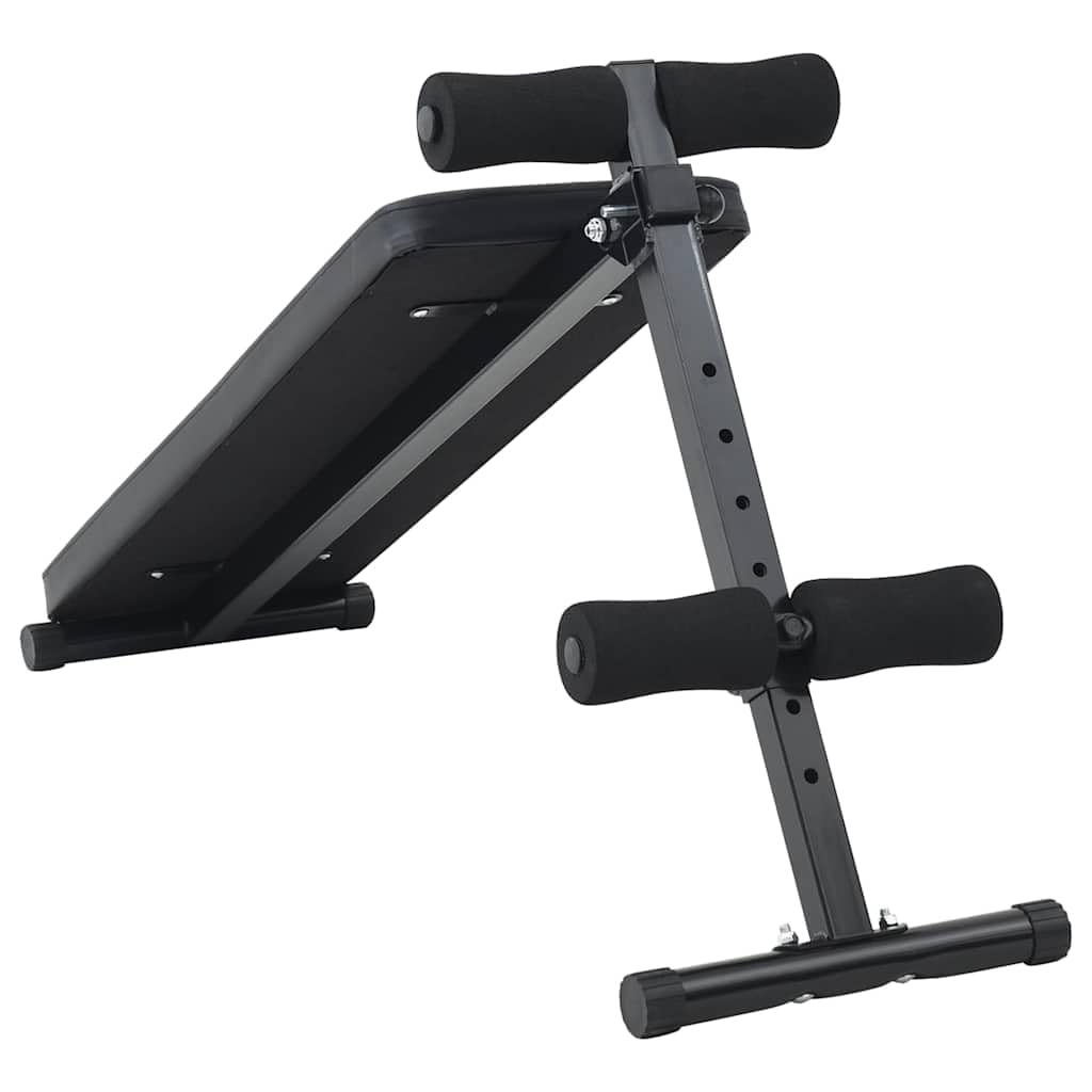 Sit-Up-Bank klappbar 124 x 33,5 x 55 cm, Trainingsbank aus pulverbeschichtetem Stahl für Home Gym, Bauchmuskeltrainer für Indoor Training