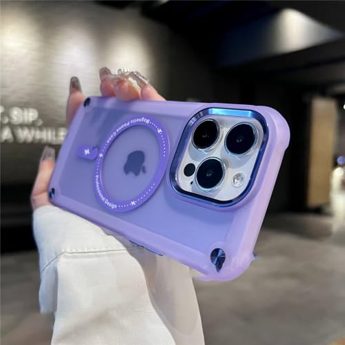 Coque iPhone 14 Pro violette mate pour charger sans fil au quotidien