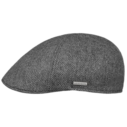 Stetson Texas Fine Herringbone Flatcap Schirmmütze Schiebermütze Herren - Made in the EU mit Schirm, Futter, Futter Herbst-Winter - XXL...