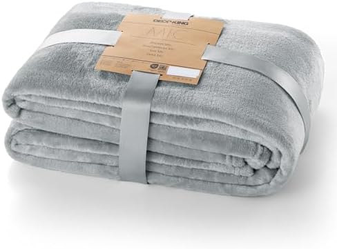 DecoKing Koc 70x150 cm narzuta mikrofibra plusz miękki szary Mic