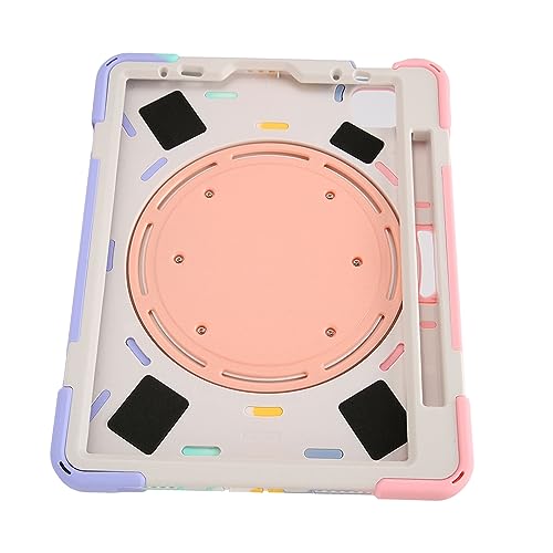 Etui na Tablet, Silikonowy Komputer PC, Pełna Ochrona, Wycięcia Wrażliwe na Uderzenia, 3-warstwowa, Obrotowa Podstawka, Etui Ochronne na Tablet dla Tabletu Pro 11 (Kolorowy Różowy)