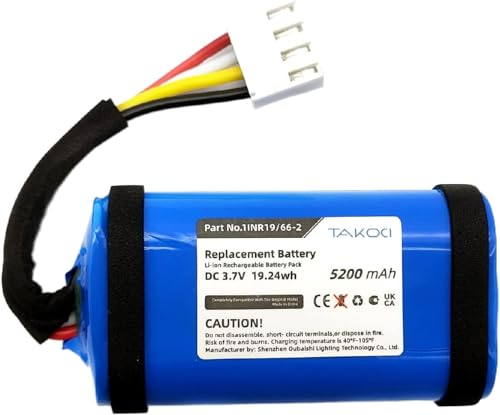 Replacement Battery Compatible with Flip 5, FLIP5WHTAM, Link Portable 3.7V/5200mAh