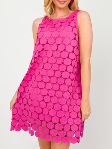 Wenrine Womens Summer Hollow Out Mini Dress Casual Sleeveless Scoop Neck Boho Short Beach Dresses2