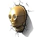 3D Light FX Star Wars C-3PO 3D Deco LED Wall Light, Gold, Model: 816733020648