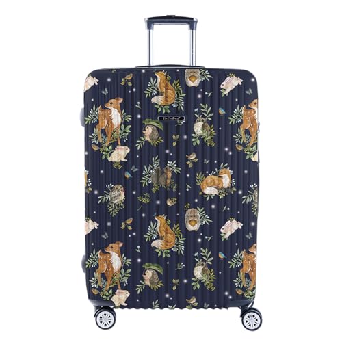 Luggage with Spinner Wheels Checked and Carry On Luggage [ Hope ] 29 Inch German Design TSA Lock ABS+PC animal desinger fox/rabbit/squirrel pattern printed travel suitcase