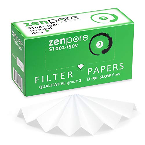 zenpore Papel de filtro acanalado de 15 cm, preplisado (doblado), grado cualitativo 2 - Flujo lento 150 mm (100 discos) Cover