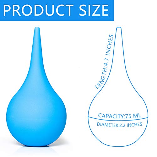 Timoo Ear Syringe 2.5 Ounce Hand Bulb Syringe Soft Rubber Ear Washing Squeeze Bulb for Kids Adults - Thumbnail 2