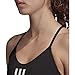 adidas womens All Me 3-Stripes Mesh AEROREADY Designed 4 Training Fitness Gym Training Pilates Yoga Compression Light Support Workout Bra Black/White XX-Small
