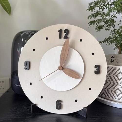 Horloge murale de salon grand format crème au design suspendu moderne - 7