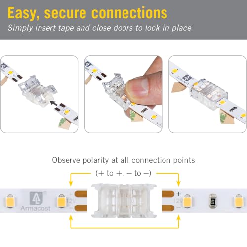 Image of Armacost Lighting Tape-to-Tape Connector for White LED Strip Light 6-Pack 569820