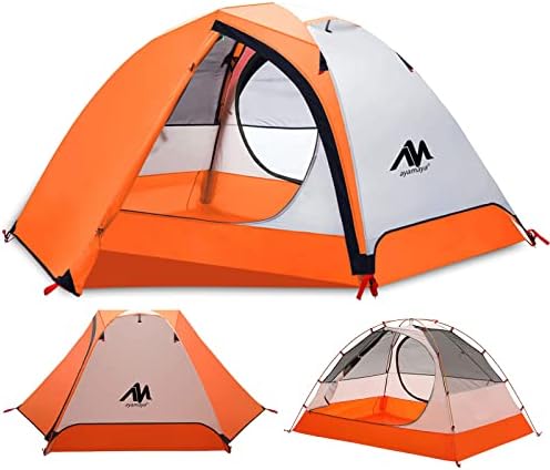 Backpacking Tent - AYAMAYA Waterproof 2 Person Ultralight Camping Tents with Removable Rainfly,Lightweight Aluminum Frame Freestanding Hiking Tent for 1 2 Person Easy Setup for Camping Hunting Travel