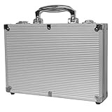 HEITOK 500 Capacity Aluminum Poker Chip Case Only – Empty Storage Box Holder with Lock & Handle, Portable Casino Carrying Case for Home Game Night, Tournament, Travel – Accessories NOT Included