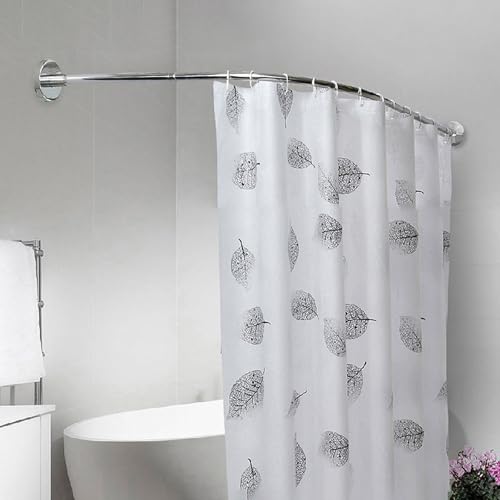 Tringle à rideau de douche télescopique en acier inoxydable, finition d'angle épurée