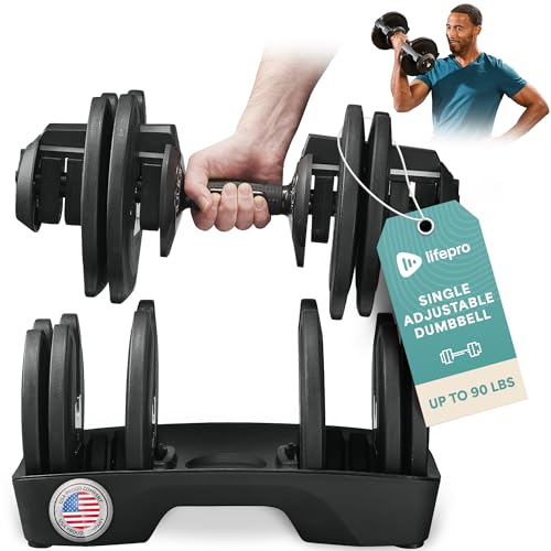 Lifepro Adjustable Dumbbells - 15Lb 25Lb 43Lb 55Lb 90Lb 6in1