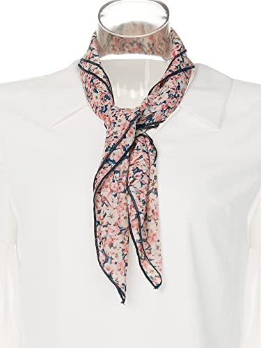 Allegra K Women Chiffon Scarves - 25.6" X25.6" - Floral Print Square Kerchief Neck Scarf Neckerchief2