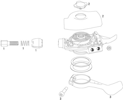 Zero perdita trigger Shifter SRAM MTB, Kit di Ricambio per Copertura Cambio X0, 10 velocit, Sinistra, Blu (Blau - Blau)