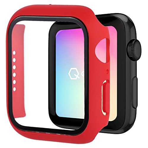�A�b�v���E�H�b�` AppleWatch series 7 41mm / 45mm �ی�P�[�X 360°KABUSERU �h�� �J�o�[ �K���X�t�B���� �h�o �ϏՌ� ��� �ȒP���� Apple Watch series 7 �Ή� (45mm, ���b�h)