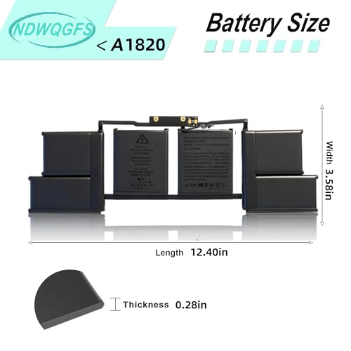 Image of A1707 A1820 Laptop Battery for MacBook Pro 15 inch (Late 2016, Mid 2017) Touch Bar Replacement for Models MLH32 MLW72 MPTR2 MPTU2 | EMC 3072, 3162, 020-01728