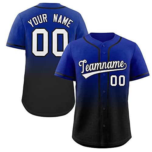 Custom Men Women Youth Baseball Jersey Gradient Button Down Shirts Stitched or Printed Name Number miniatura 1