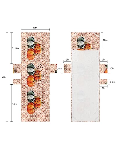 Geometric Pumpkins, Beach Lounge Chair Towel Cover, Soft Chaise Lounge Towel with Side Pockets Patio Pool Chairs Cover for Beach/Pool Sunbathing 29x85 Fall Thanksgiving Orange Green Lattice