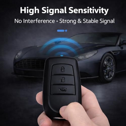 Image of JVCV Soft TPU Key Cover Compatible with Toyota Fortuner Camry Hilux Innova Crysta Fortuner Legender Innova HyCross Land Cruiser 3 Button Smart Key (3B Matte Black)