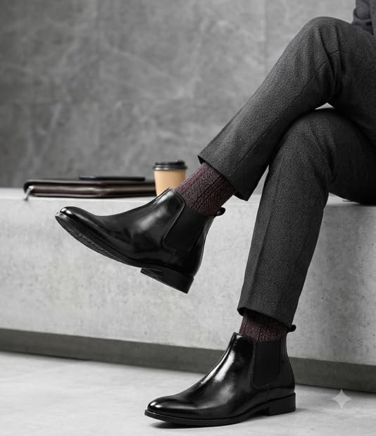 Image of Men's Premium Chelsea Boots, Stylish Slip-On Ankle Shoes
