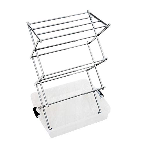 Lavario Portable Clothes Washer (Drip-Dry Anywhere Set), Includes (1) Foldable & Expandable Clothes Drying Laundry Rack, & (1) Drip-Drying Tray