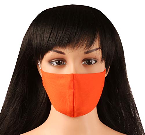 Touchstone Soft cotton Small Size Face Masks Reusable Machine Washable Handcrafted Double Layer Fabric for women, men. (Pack of 3). Pink Yellow Orange3