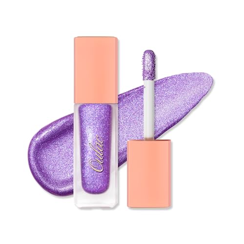 Oulac Liquid Glitter Eyeshadow, Metallic Purple Eyeshadow Liquid Eyeliner with Fine Sparkle, Blendable Eye Make-up