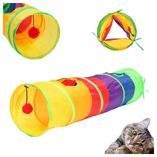 Brinquedo Interativo Para Gatos Pets Túnel Labirinto Colorido com Bolinha