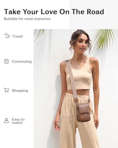 CHOLISS Cell Phone Crossbody Purse Small Cross Body Bag for Woman Leather Travel Wallet Shoulder Handbags with Card Slots2