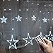 Cortina de Luces, shsyue 12 estrellas 138 luces de tira de cortina de ventana de LED Luces de cadena USB Operado con control remoto 8 modos para decoraciones de jardín de Navidad (Blanco)