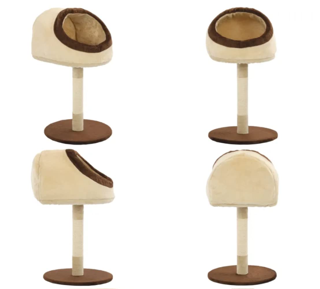 Tiragraffi con Tiragraffi in Sisal 72 Cm Tiragraffi in Peluche Beige E Marrone per Piccoli Animali Domestici