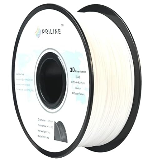 PRILINE PN-PCw Polycarbonate 1kg 1.75mm 3D Printer Filament, Dimensional Accuracy +/- 0.03 mm, White
