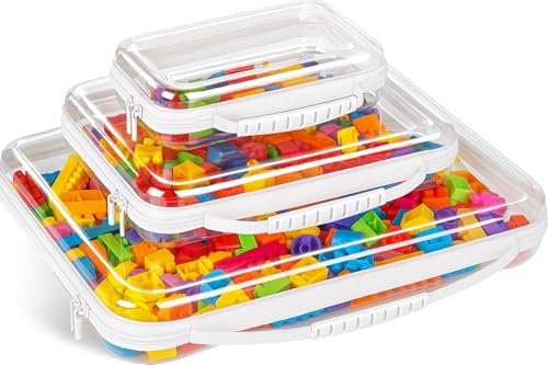 3 Pcs Clear Hard Shell Zipper Case With Handle, XL+L+S Zipper Pouch for Toiletries, Cosmetics, Pencils, Toys, and Diapers – Waterproof Storage Bags