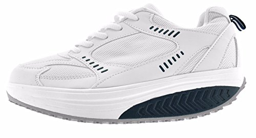 Scarpe Dimagranti Donna 37 Bianco Blu Tessuto Eco