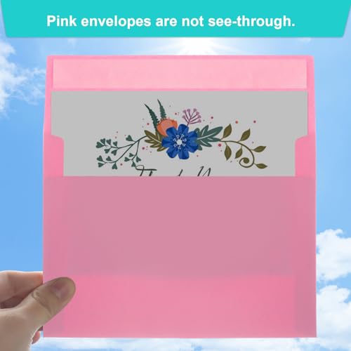 Image of 70 Packs of Invitation Envelopes, A2 Envelopes Pink Postcard for 4.5x5.5 Cards for Invitations, Self Seal for Photos RSVP, Greeting Cards