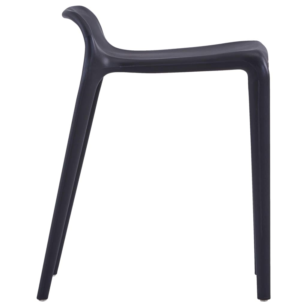 vidaXL 4X Tabourets Empilables Tabouret de Cuisine Tabouret de Salle à Manger Tabouret de Bar Comptoir Bistrot Maison Noir Plastique