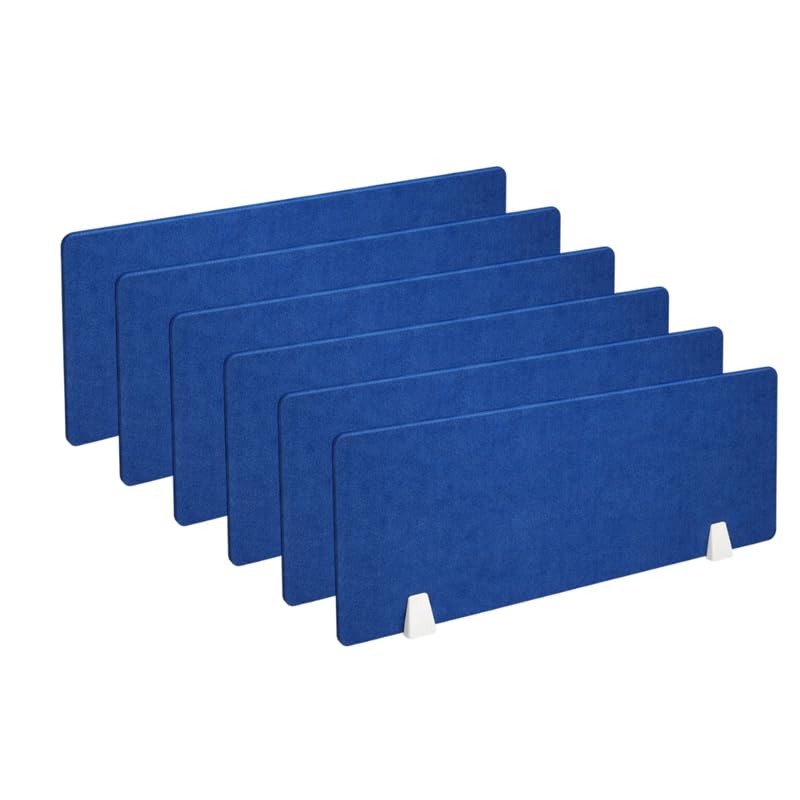 Image of Timber Acoustics Acoustic Desk Divider | Reduce Noise And Visual Distractions | Privacy Panels For Office - Classroom Soundproofing | Table Mounted (16 inch x 24 inch) (Dark Blue, Set of 6)