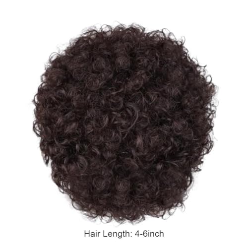 Perruque pixie courts sans colle contre les cheveux plats afro bouclés