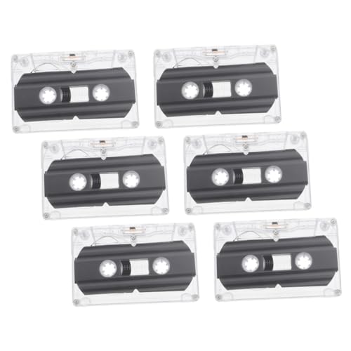 Tofficu Lot de 6 Cassettes Audio Vierges 30 pour Enregistrement DIY Étiquettes Transparentes pour Célébrations Fêtes et Souvenirs Cassettes Enregistrables
